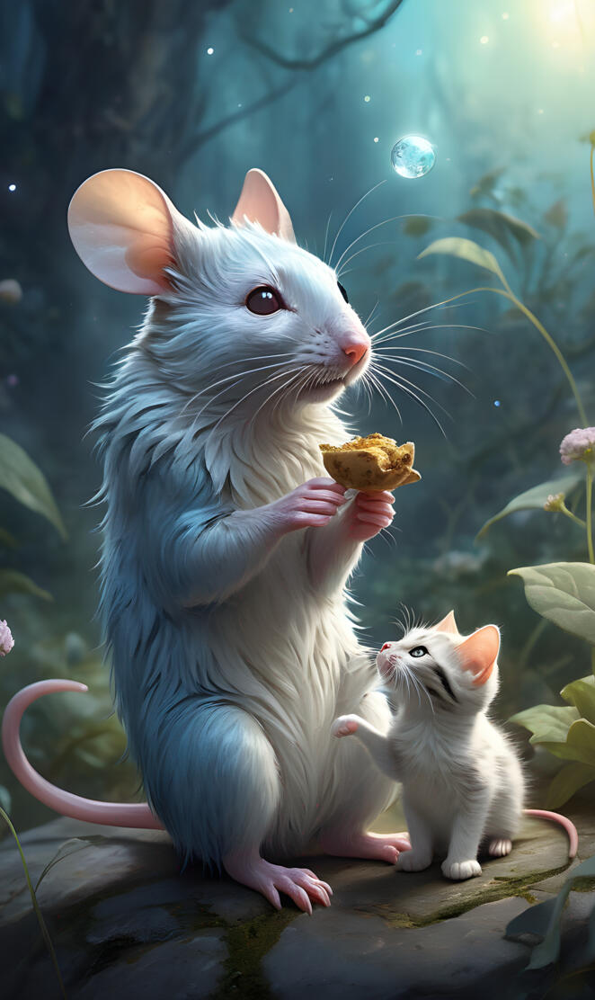 a mouse holding a chipmunk