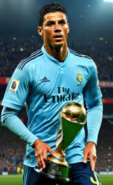 a man holding a trophy