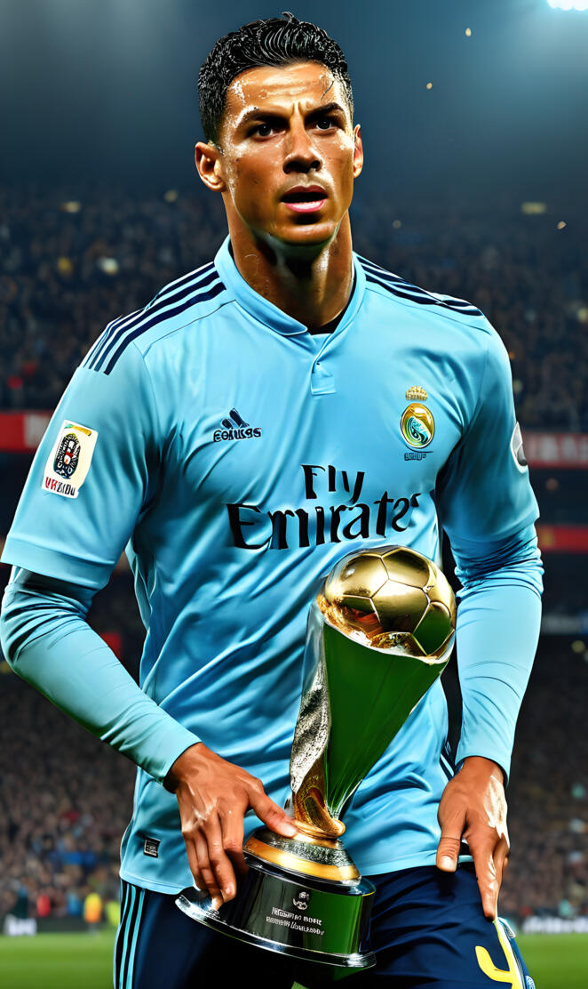 a man holding a trophy