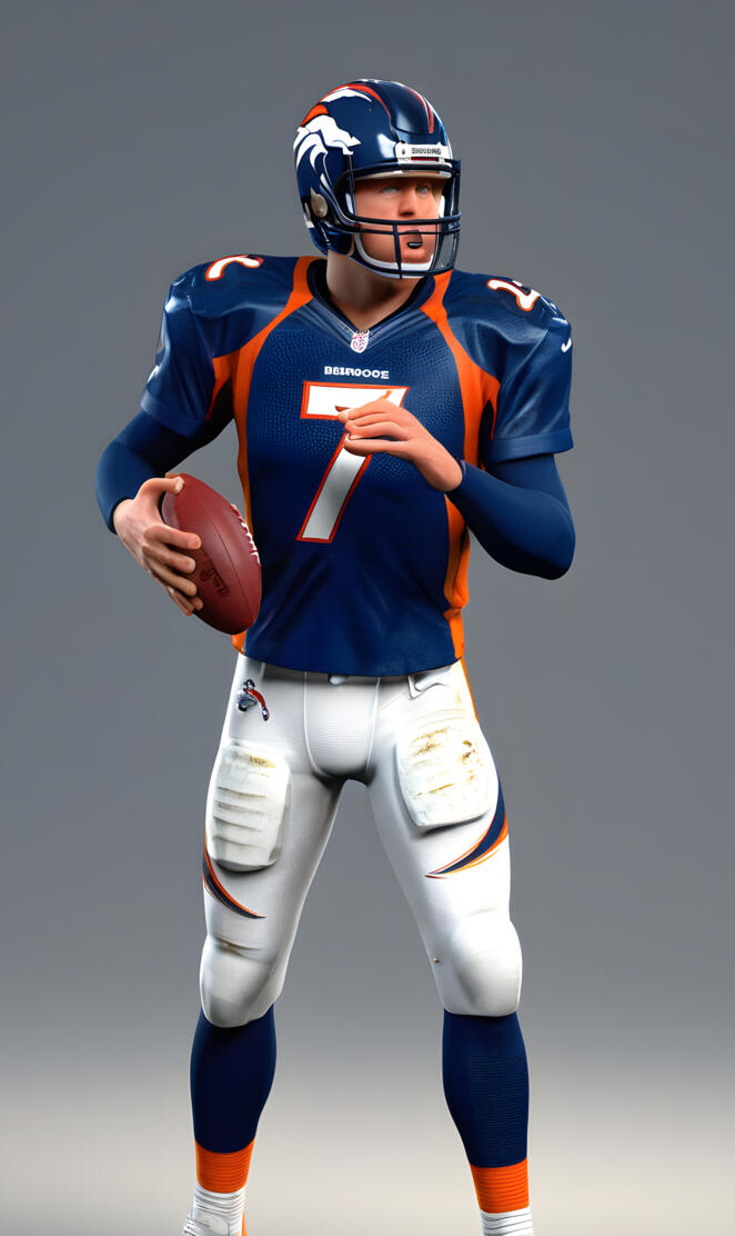 a football player holding a football