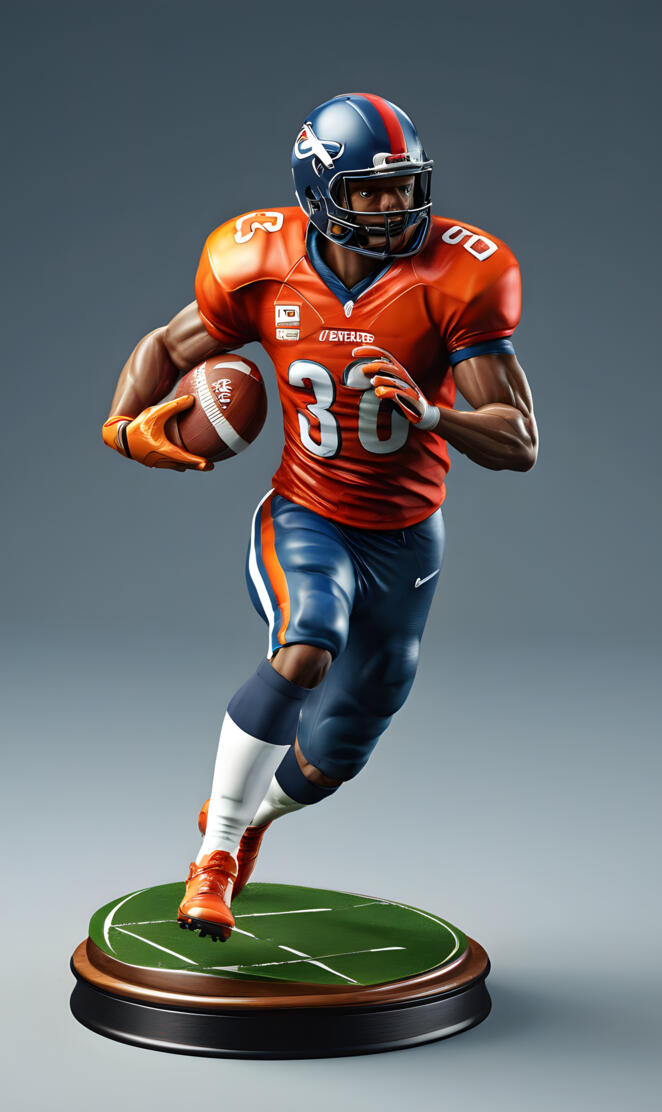 a football player holding a football