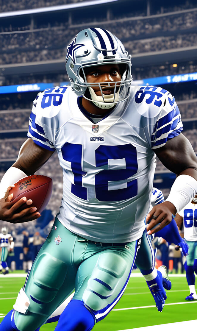 a football player holding a football