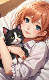 a person holding a cat