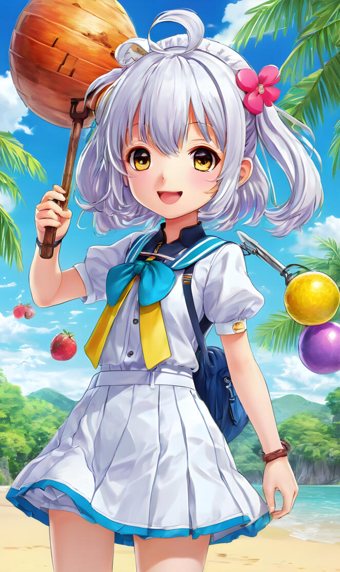 a doll holding a stick