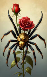 tarantula and roses