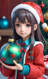 Christmas anime girl