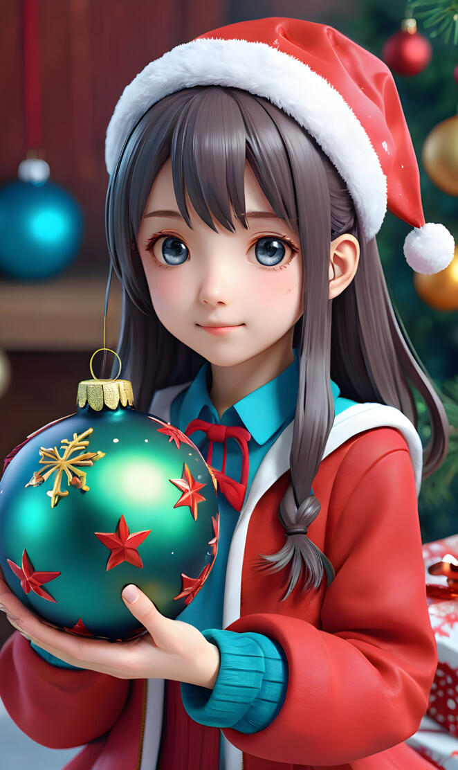 Christmas anime girl