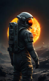 Astronaut and the sun