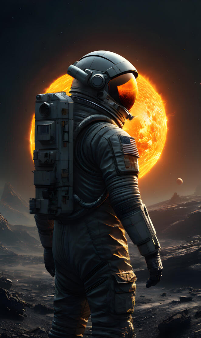 Astronaut and the sun