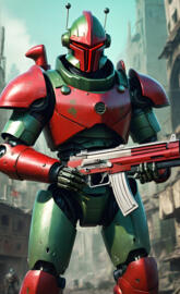 robot with machine gun