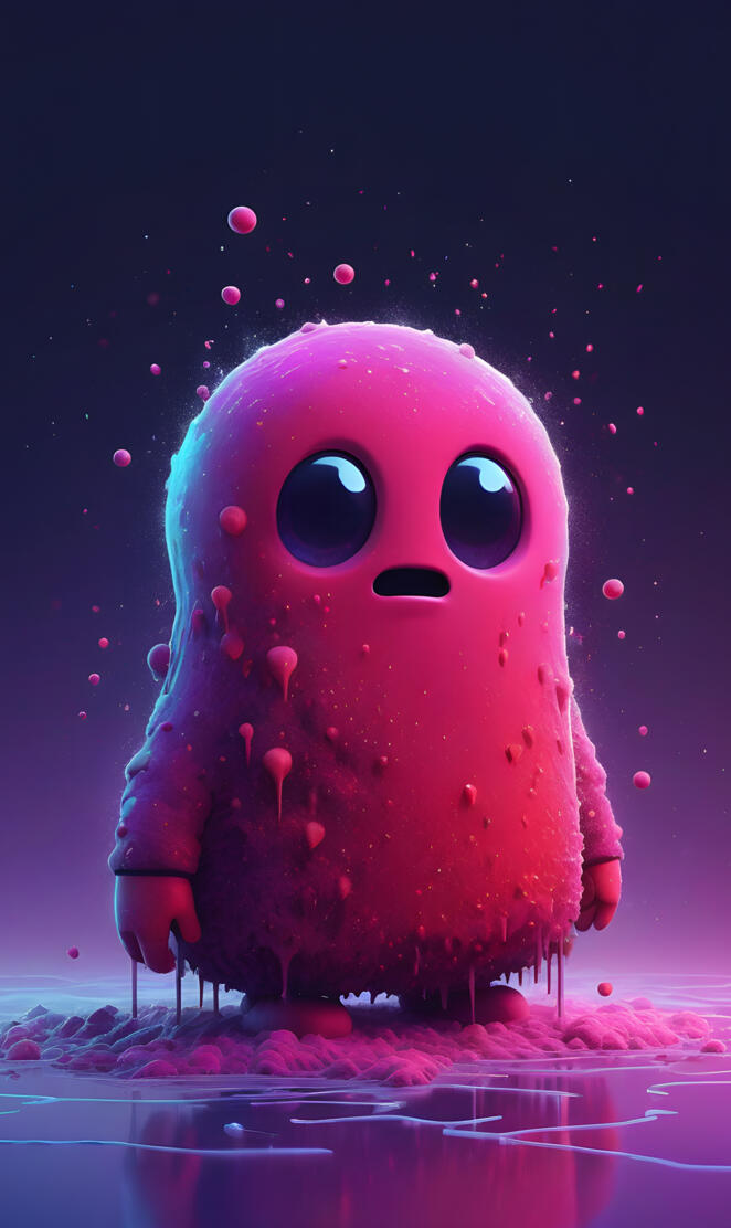 a pink piggy bank with a face on it