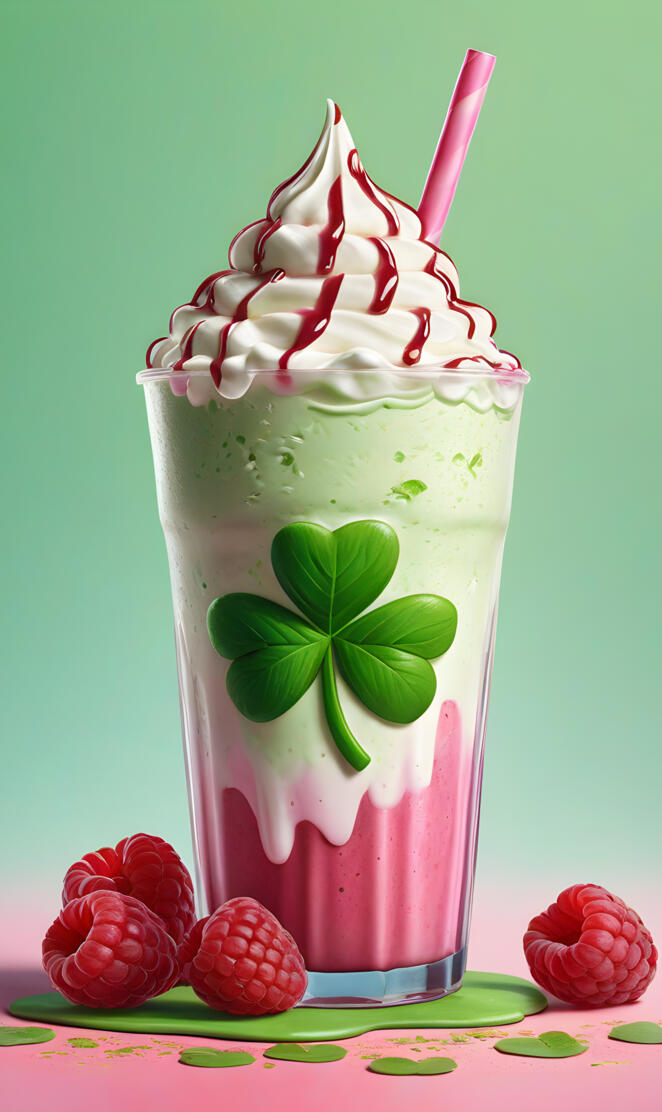 Vegan Raspberry Shamrock Shake
