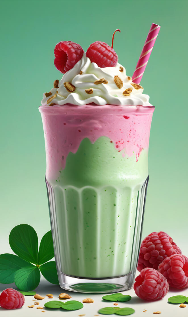 Vegan Raspberry Shamrock Shake