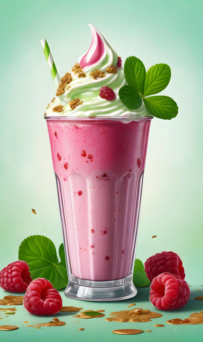 Vegan Raspberry Shamrock Shake