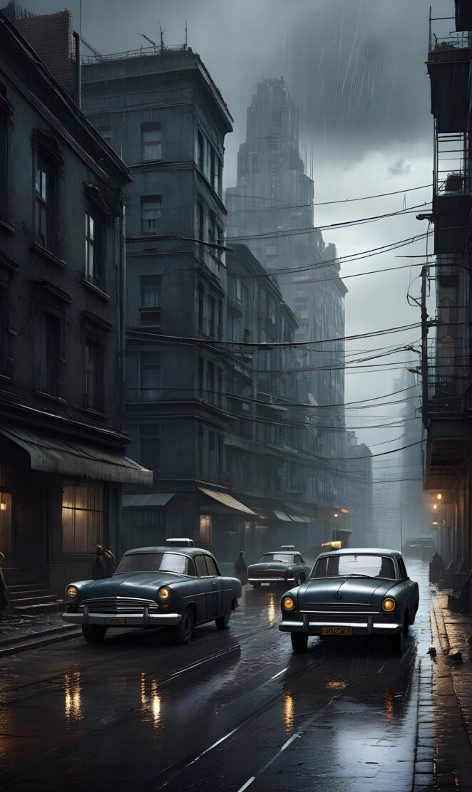 cars on a street with buildings on either side of it