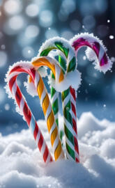 a colorful snowflake with a white and blue background