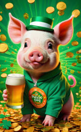 Saint Patrick's Day Blast baby pig 🐖 lucky 02