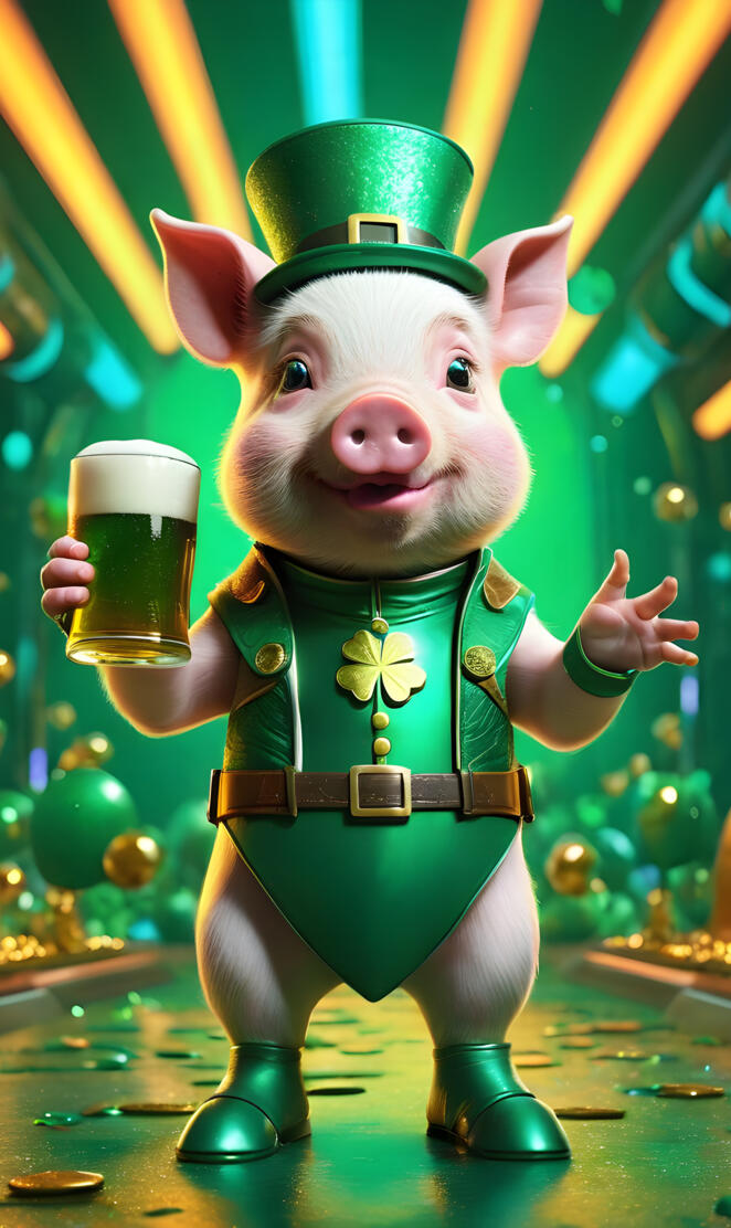 Saint Patrick's Day Blast baby pig 🐖 lucky