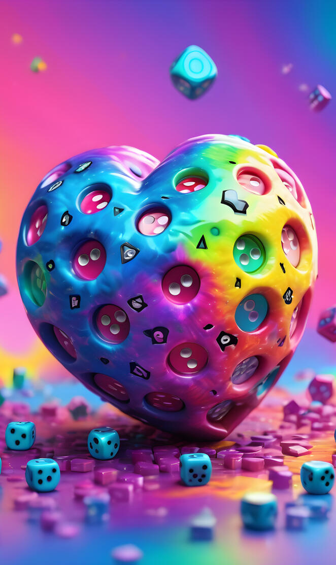 a colorful round object with many small dots on it