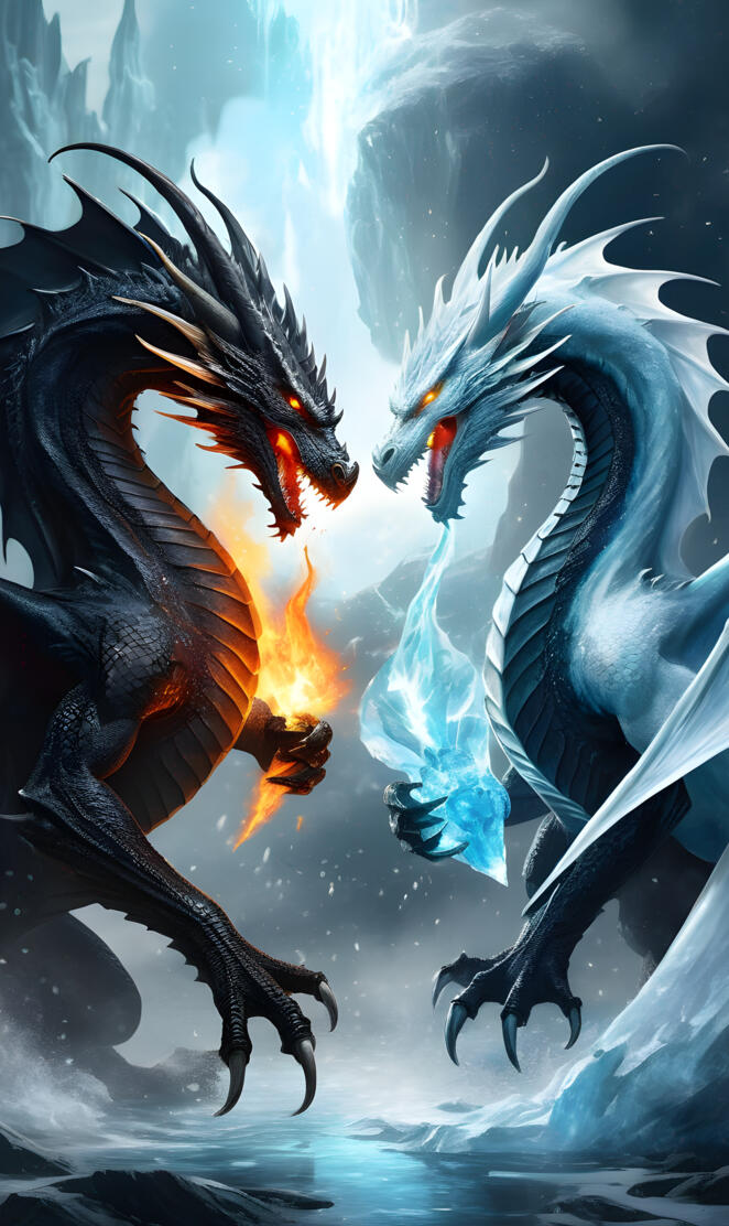 Ice Dragon vs Fire Dragon