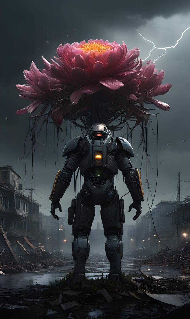 dark sci fi flower