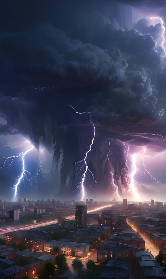 tornado about to destroy city