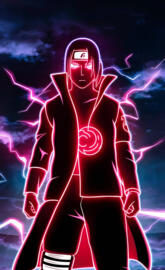 A striking neon  lit image