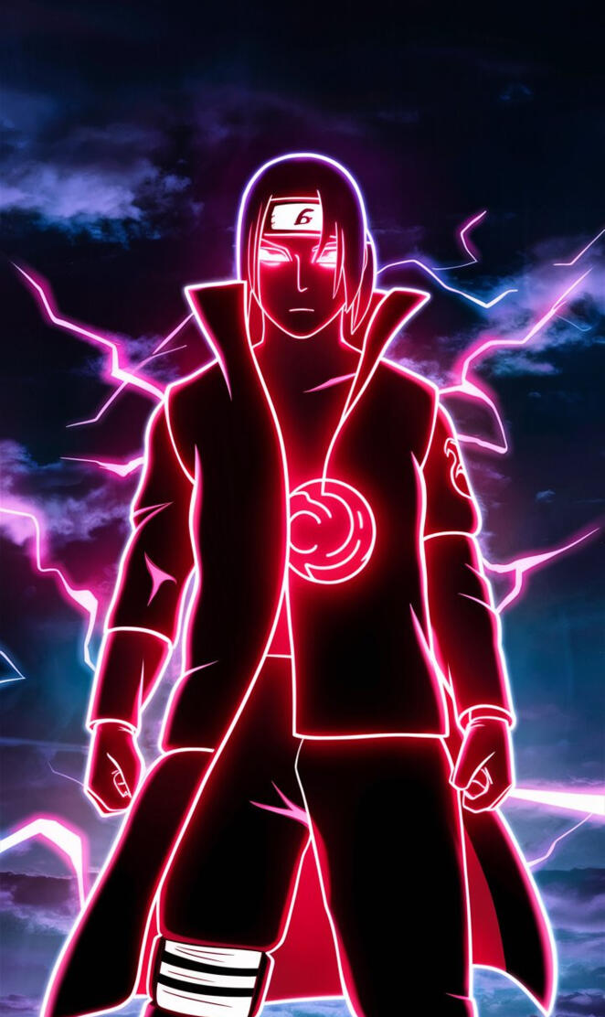 A striking neon  lit image