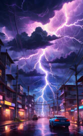 a street with buildings and cars on it with a cloud of smoke