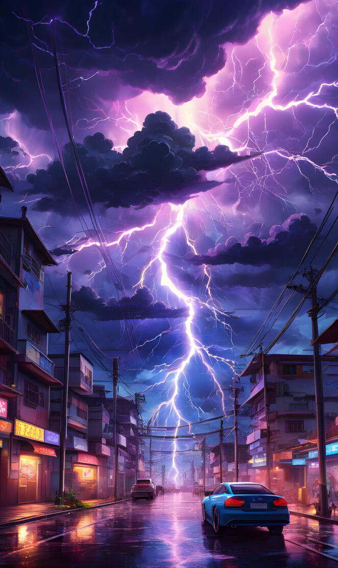 a street with buildings and cars on it with a cloud of smoke