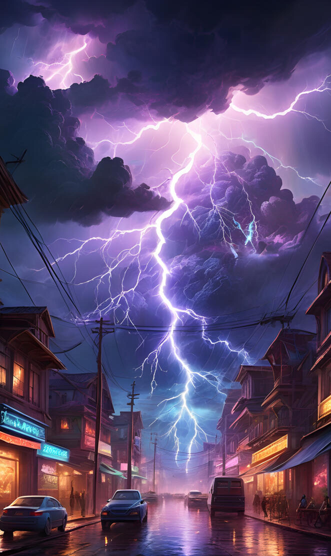 a street with buildings and cars on it with a cloud of smoke in the