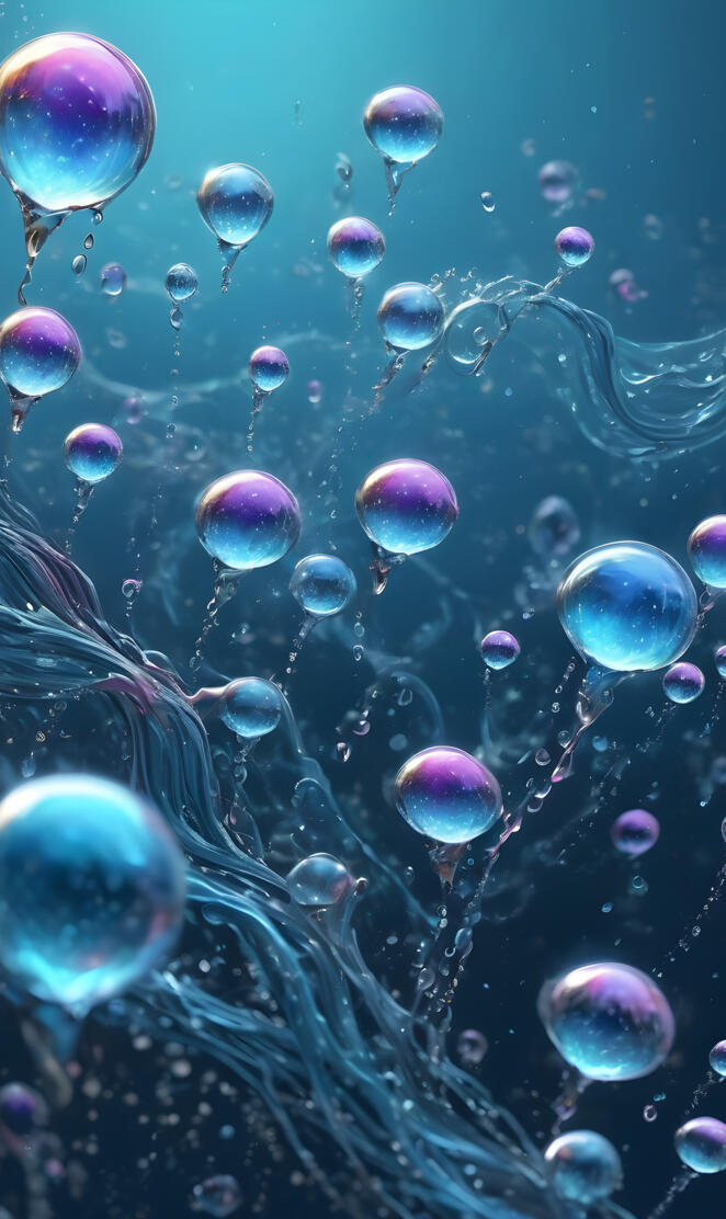 a group of water droplets