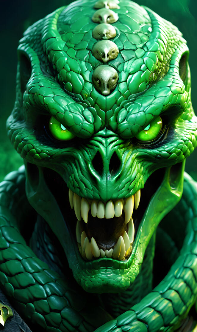 a green monster with a large mouth