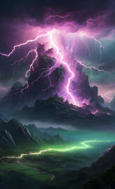 a lightning strike in the sky