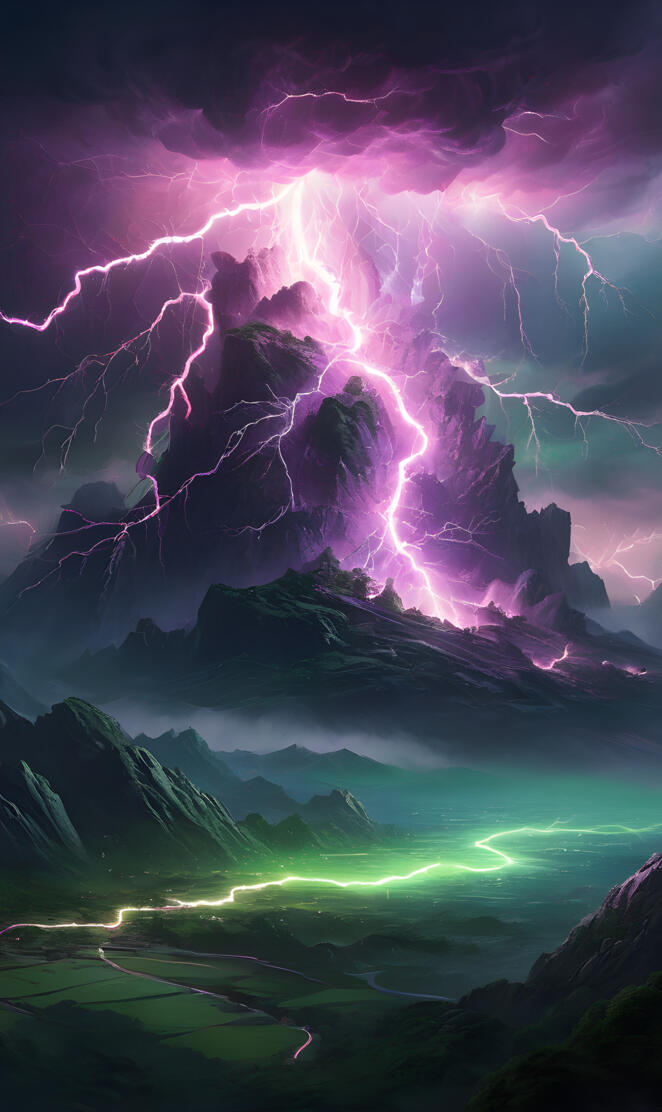 a lightning strike in the sky