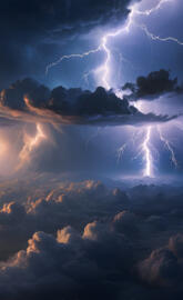 Lightning strike from a plane window