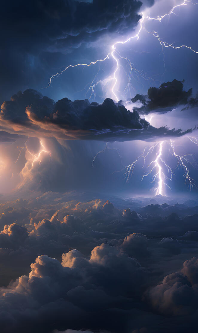Lightning strike from a plane window