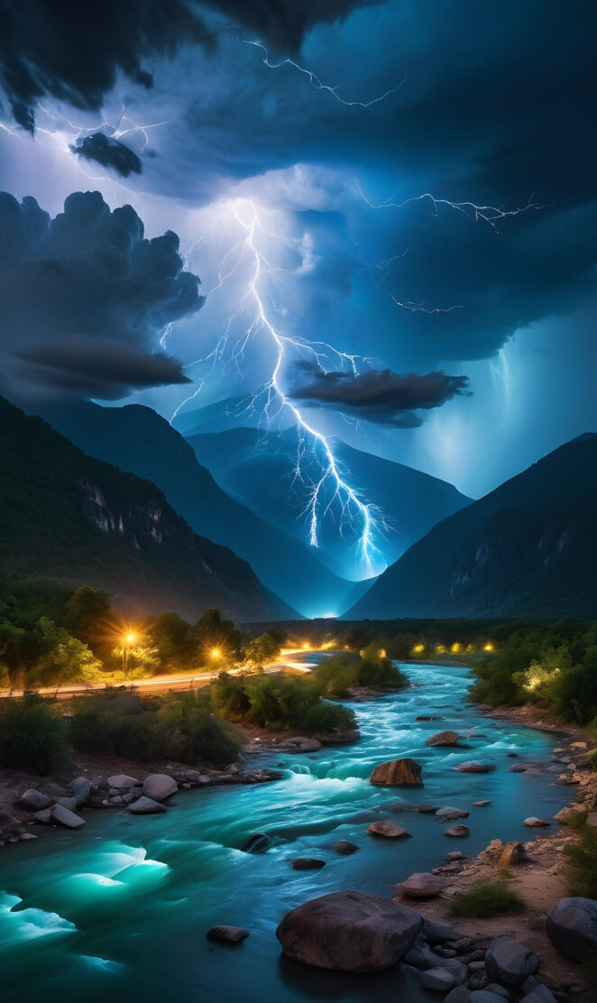 a river with a large cloud of smoke above it