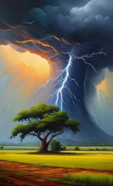 Thunderstorm and tree