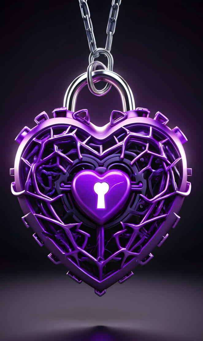 3D purple heart