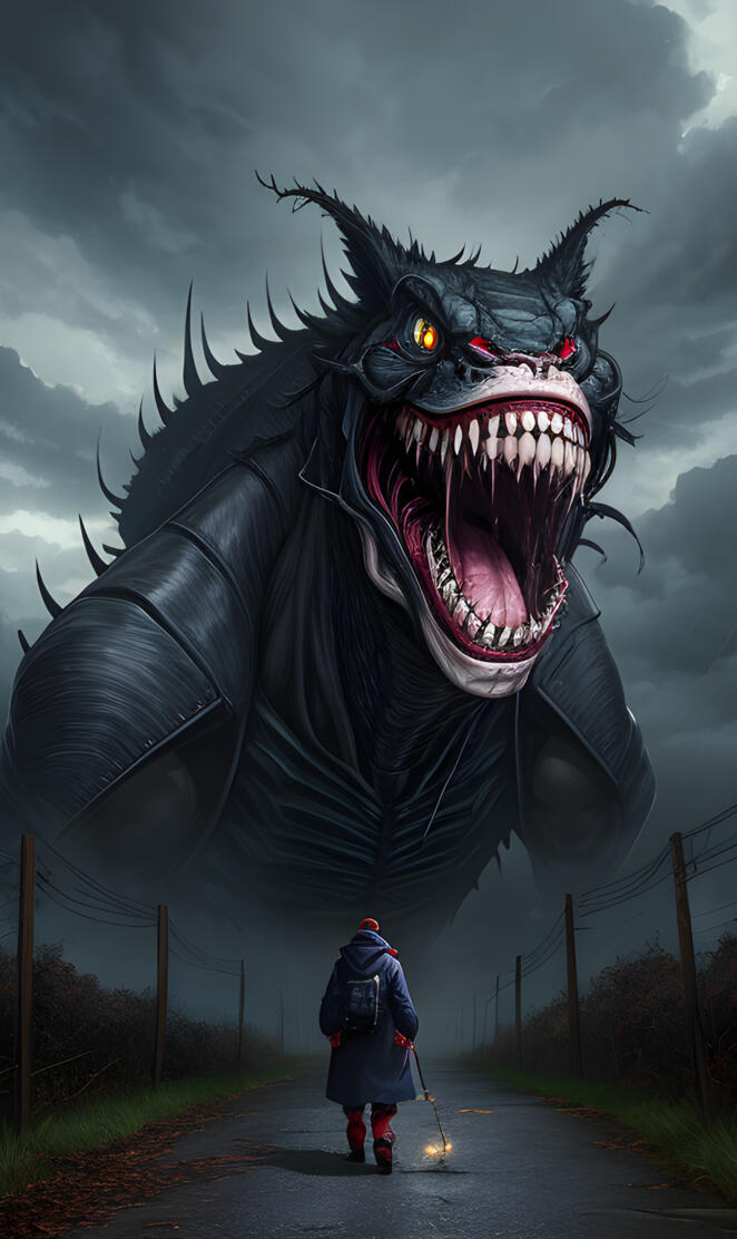 walk alone with beast a person walking with a person in a garment