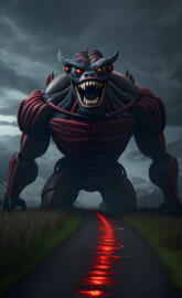 monster beast a person in a garment