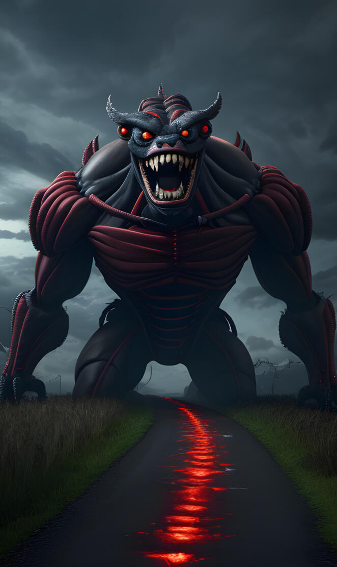 monster beast a person in a garment