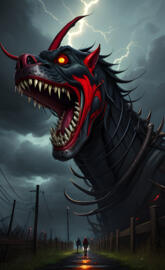 a large dragon statue beast hunger