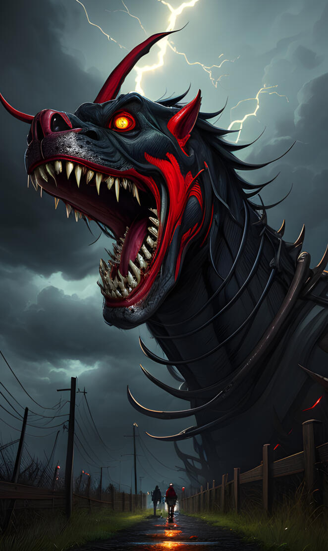 a large dragon statue beast hunger