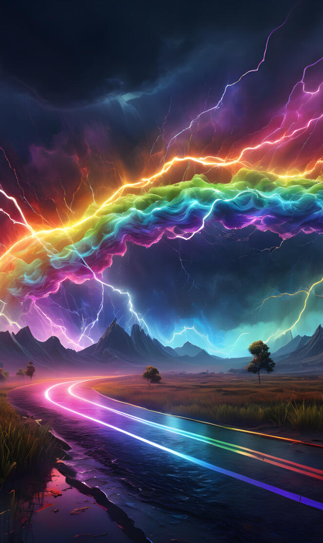 electric rainbow storm
