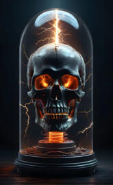 Tesla coil skull