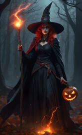 Halloween, witchy woman, red hair