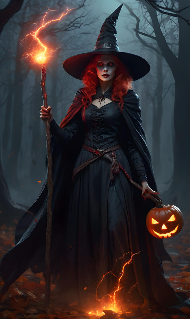 Halloween, witchy woman, red hair