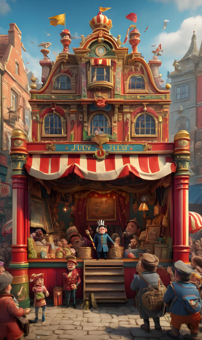 a colorful building with people standing in front of it